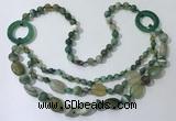 CGN599 23.5 inches striped agate gemstone beaded necklaces