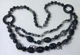 CGN603 23.5 inches striped agate gemstone beaded necklaces