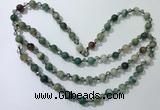 CGN658 22 inches chinese crystal & striped agate beaded necklaces