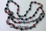 CGN661 22 inches chinese crystal & striped agate beaded necklaces