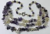 CGN673 22 inches stylish mixed gemstone beaded necklaces wholesale