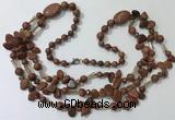 CGN682 23.5 inches chinese crystal & goldstone beaded necklaces