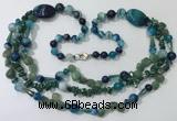 CGN684 23.5 inches chinese crystal & mixed gemstone beaded necklaces