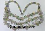 CGN698 22.5 inches chinese crystal & mixed gemstone beaded necklaces