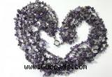 CGN721 19.5 inches stylish 6 rows amethyst chips necklaces