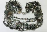 CGN763 20 inches stylish 6 rows Indian agate chips necklaces