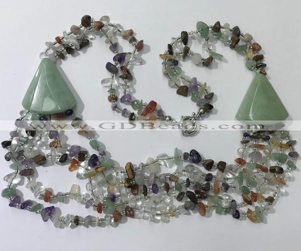 CGN786 23.5 inches stylish mixed gemstone chips necklaces