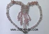 CGN810 19.5 inches chinese crystal & rose quartz statement necklaces