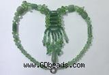 CGN817 19.5 inches chinese crystal & green aventurine statement necklaces