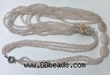 CGN845 30 inches trendy rose quartz long beaded necklaces