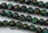 CGO100 15.5 inches 4mm round gold green color stone beads