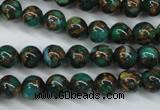 CGO101 15.5 inches 6mm round gold green color stone beads