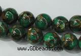 CGO103 15.5 inches 10mm round gold green color stone beads