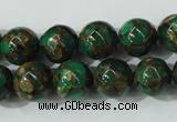 CGO104 15.5 inches 12mm round gold green color stone beads