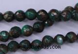 CGO113 15.5 inches 10mm faceted round gold green color stone beads