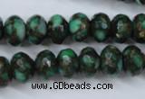 CGO125 15.5 inches 8*12mm faceted rondelle gold green color stone beads