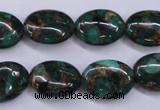 CGO148 15.5 inches 13*18mm oval gold green color stone beads