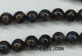 CGO161 15.5 inches 6mm round gold blue color stone beads