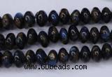 CGO181 15.5 inches 5*8mm rondelle gold blue color stone beads