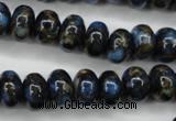 CGO182 15.5 inches 8*12mm rondelle gold blue color stone beads