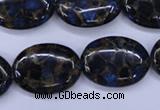 CGO209 15.5 inches 15*20mm oval gold blue color stone beads