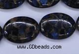 CGO210 15.5 inches 18*25mm oval gold blue color stone beads