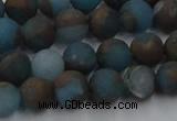 CGO257 15.5 inches 8mm round matte gold multi-color stone beads