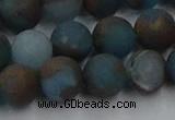 CGO259 15.5 inches 12mm round matte gold multi-color stone beads