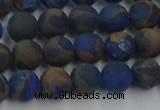 CGO261 15.5 inches 6mm round matte gold multi-color stone beads