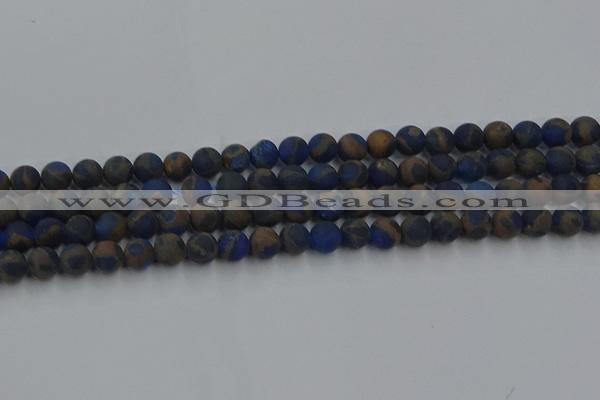 CGO261 15.5 inches 6mm round matte gold multi-color stone beads