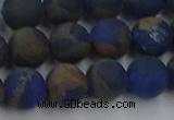 CGO263 15.5 inches 10mm round matte gold multi-color stone beads