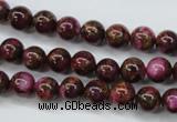 CGO52 15.5 inches 6mm round gold red color stone beads