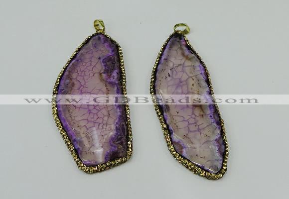 CGP142 30*55mm - 40*65mm freeform agate pendants wholesale