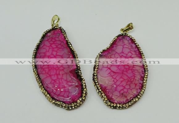 CGP143 30*55mm - 40*65mm freeform agate pendants wholesale