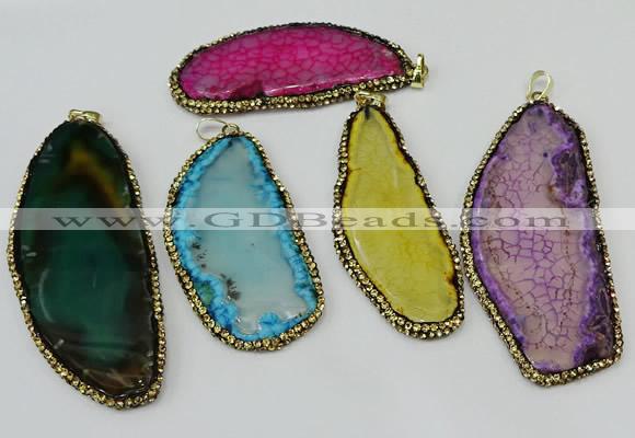 CGP148 30*55mm - 40*65mm freeform agate pendants wholesale