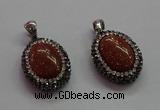 CGP1509 18*25mm oval goldstone pendants wholesale