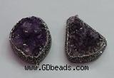 CGP1538 30*40mm - 35*45mm freeform druzy amethyst pendants