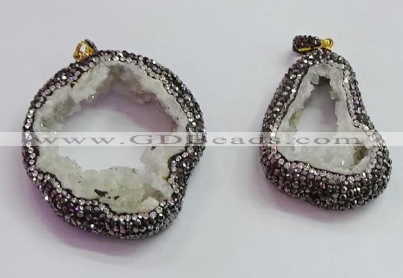 CGP1540 30*40mm - 40*55mm freeform druzy agate pendants