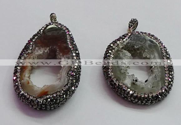 CGP1541 30*40mm - 40*50mm freeform druzy agate pendants