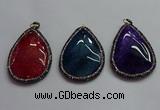 CGP1547 40*60mm flat teardrop agate pendants wholesale