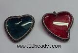 CGP1549 48*50mm - 50*55mm heart agate pendants wholesale