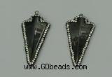 CGP163 22*45mm arrowhead hematite gemstone pendants wholesale