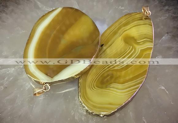 CGP2011 30*50mm - 50*80mm freeform agate slab pendants wholesale