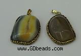 CGP223 30*40mm - 35*45mm freeform agate gemstone pendants