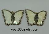 CGP297 45*65mm butterfly pearl shell pendants wholesale