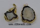 CGP3010 30*40mm - 35*45mm freeform druzy agate pendants