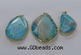 CGP3014 30*40mm - 45*55mm freeform agate gemstone pendants