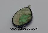 CGP3027 35*50mm - 40*65mm freeform green apple jasper pendants