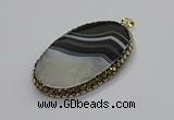 CGP3041 45*65mm - 45*70mm oval druzy agate pendants