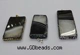 CGP3053 30*65mm - 35*75mm rectangle druzy agate pendants